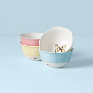 Scalloped Porcelain Dessert Bowls, Set of 4