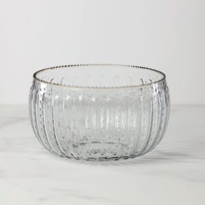 Clear Ruffle Edge Artisan Glass Bowl