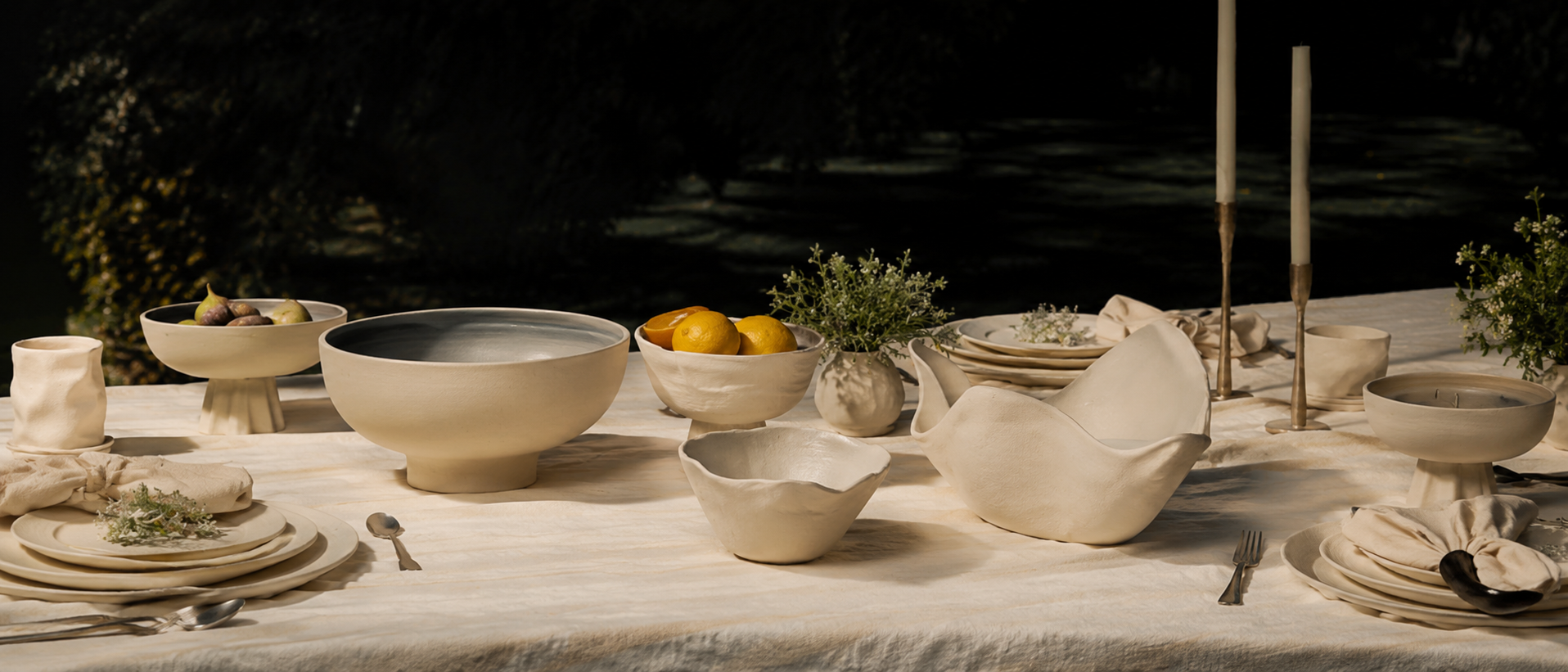 Colorful tableware setting